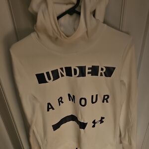Under Armour Off-White Hoodie with Black Print